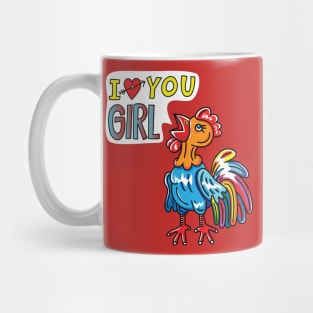 Rooster Love Girl Mug